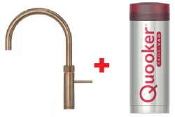 Quooker Fusion Round Brass natural PRO3 Eau chaude, froide, bouillante 3FRPTN