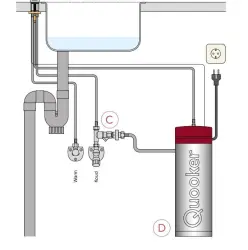 Quooker Fusion Round Brass natural PRO3 Eau chaude, froide, bouillante 3FRPTN