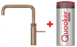 Quooker Fusion Square Brass Natural COMBI Eau chaude, froide, bouillante 22FSPTN
