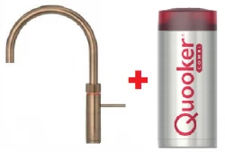 Quooker Fusion Round Brass Natural COMBI Eau chaude, froide, bouillante 22FRPTN