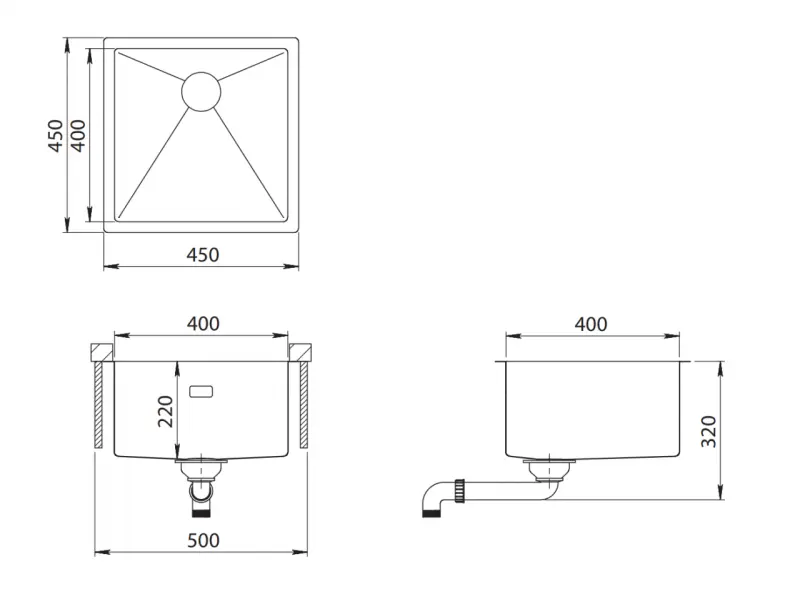 Ausmann Turt évier en cuivre PVD NANO Cuivre 40x40 sous plan, à fleur de plan ou en surface 1208956945