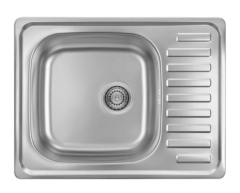 Ausmann Basic inox évier à montage en surface avec égouttoir réversible 64x48 cm avec siphon 1208956968