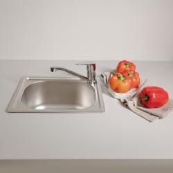 Ausmann Basic petit évier à montage en surface en inox 33x38 cm avec siphon 120895697