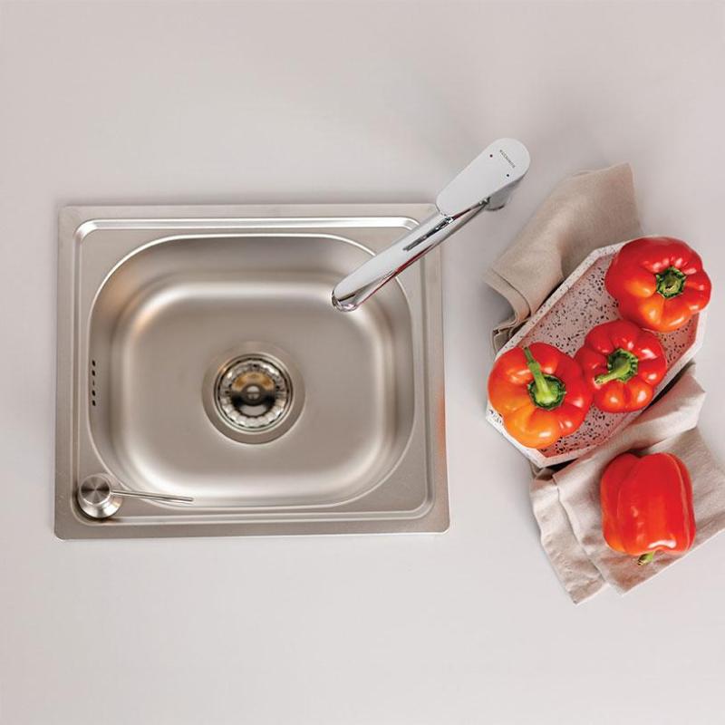 Ausmann Basic petit évier à montage en surface en inox 33x38 cm avec siphon 120895697