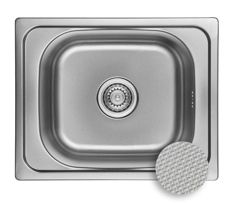 Ausmann Basic lin pattern inox évier à montage en surface 50x40 cm avec siphon 1208956977