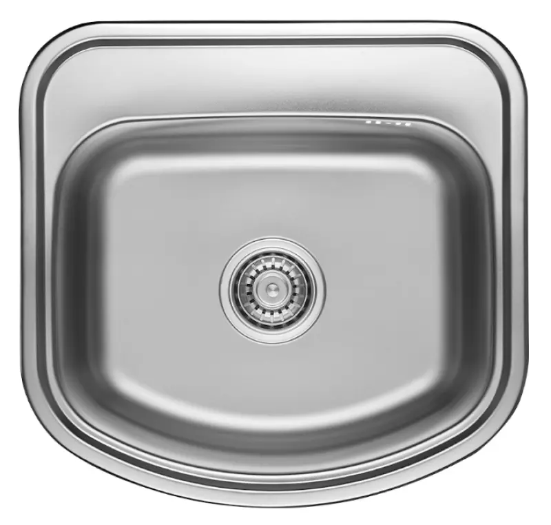 Ausmann Basic évier à monter en surface en inox 49x47 cm avec  espace pour trou de robinetterie siphon incl. 1208956997