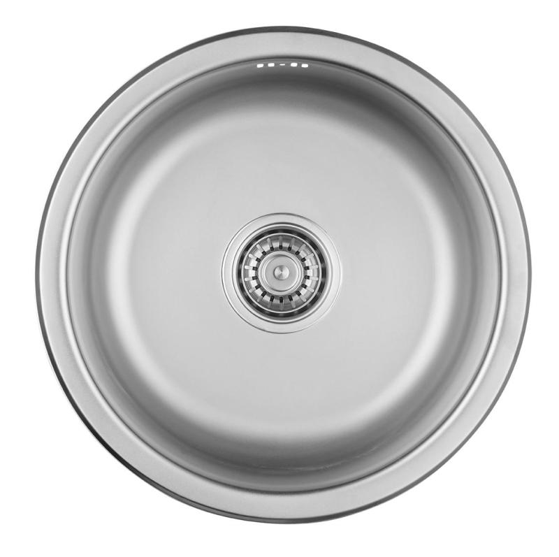 Ausmann Basic évier rond en inox à montage en surface 43cm avec siphon 1208956999