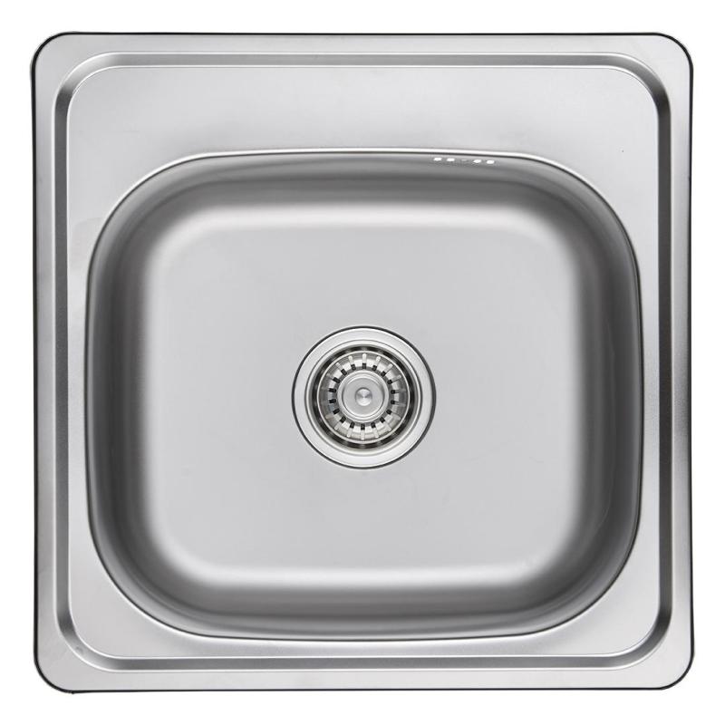 Ausmann Basic évier à montage en surface en inox 48x48 cm avec espace pour trou de robinet, siphon incl. 1208957000