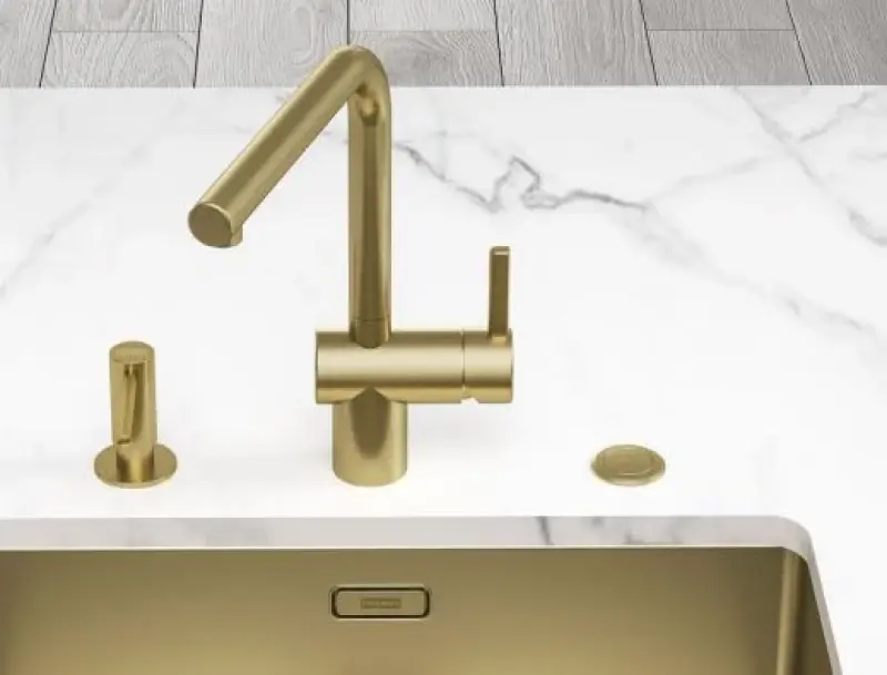 Franke Mythos Masterpiece BXM 210.50 PVD Or Évier 500x410mm Montage à fleur et sous-plan 127.0674.362