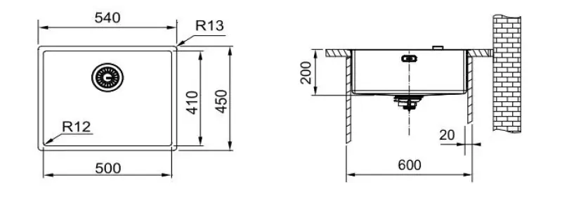 Franke Mythos Masterpiece BXM 210.50 PVD Or Évier 500x410mm Montage à fleur et sous-plan 127.0674.362