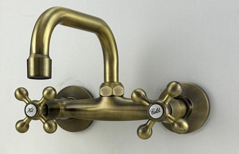 AquaTrimo Vivaldi Robinet mural de cuisine classique dessus bec bronze 21VV7066BN