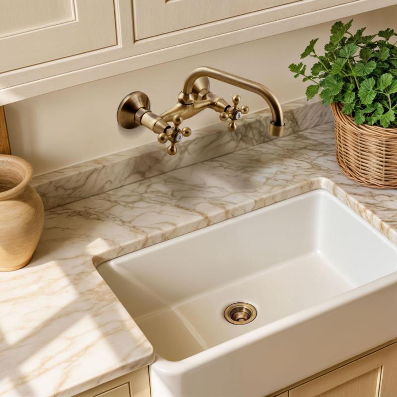 AquaTrimo Vivaldi Robinet mural de cuisine classique dessus bec bronze 21VV7066BN