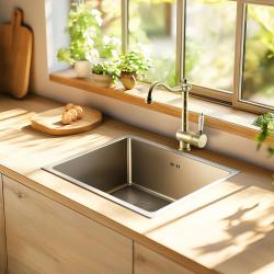 Ausmann Oder évier en inox 40x40cm montage sous plan ou à montage en surface extra profond 22cm 1208957112