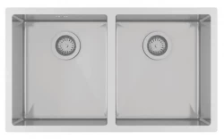 Ausmann Oder double évier en inox 76x45cm avec 2 bacs 34x40 à montage sous plan, à fleur de plan ou en surface extra profond 22cm 1208957116