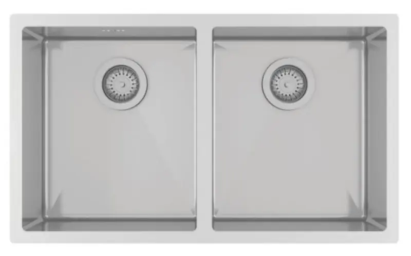 Ausmann Oder double évier en inox 76x45cm avec 2 bacs 34x40 à montage sous plan, à fleur de plan ou en surface extra profond 22cm 1208957116