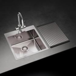 Évier en inox Ausmann Oder Blue 45x50 cm montage affleurante et montage en surface avec plan de robinet 1208957117