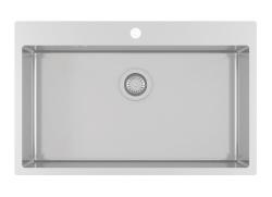 Ausmann Oder Bleu grand évier en inox 79x50cm pour montage  en surface ou à fleur de plan de travail  avec surface pour robinet 1208957119