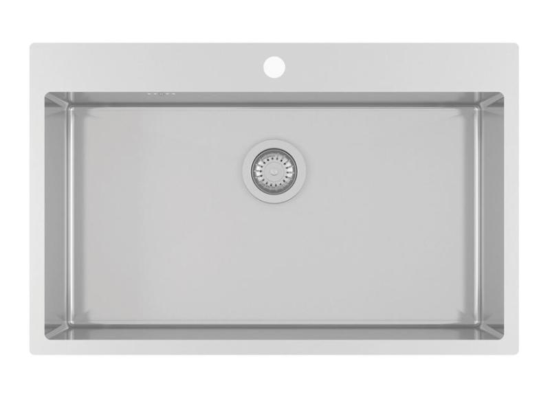 Ausmann Oder Bleu grand évier en inox 79x50cm pour montage  en surface ou à fleur de plan de travail  avec surface pour robinet 1208957119