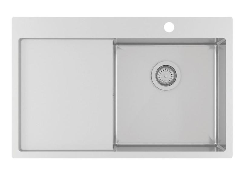 Ausmann Oder Bleu évier en inox 78x50cm à montage à fleur de plan de travail ou en surface avec égouttoir 1208957121