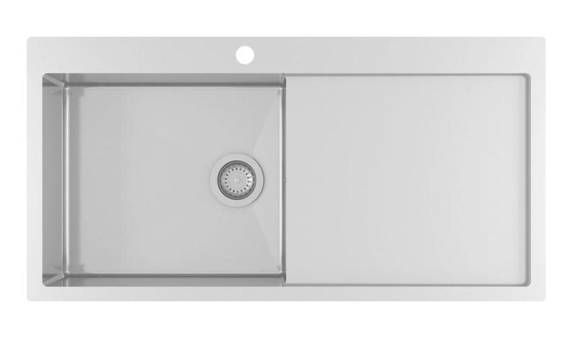 Ausmann Oder Bleu grand évier en inox 100x51cm à montage à fleur de plan de travail ou en surface avec égouttoir 1208957124