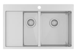 Ausmann Oder Blue 1.5 évier en inox 78x50cm à montage à fleur de plan de travail ou en surface avec égouttoir 1208957125