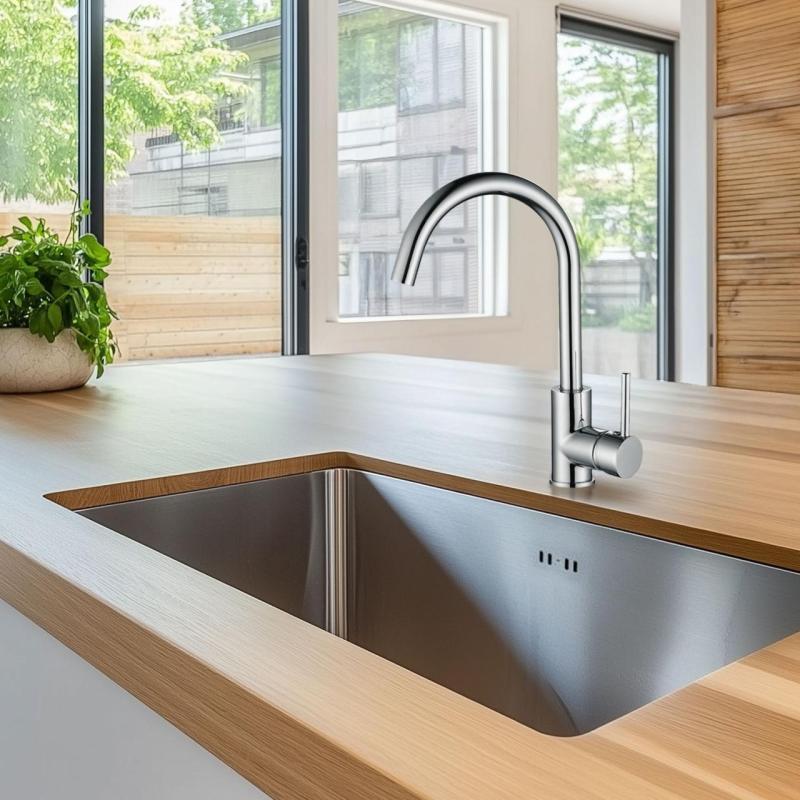 Ausmann Petra mitigeur de cuisine avec bec pivotant chrome tout métal 1208957156