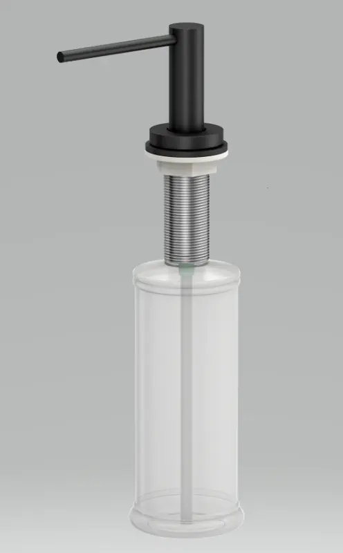 Quadri Swindon Luxe Distributeur de savon encastrable noir mat rechargeable par la tête 1208957213