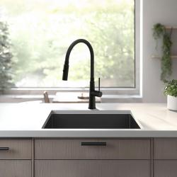Quadri Preston mitigeur de cuisine noir mat avec bec flexible 2 positions noir 1208957227