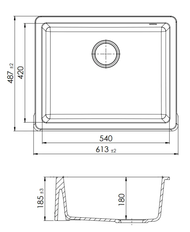 GraniteMy Tradition évier rustique en granit 60x48 cm blanc évier de ferme à montage sous plan et à encastrer 1208957288