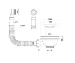 GraniteMy Kit de vidage beige crème avec trop-plein rond 1208957346