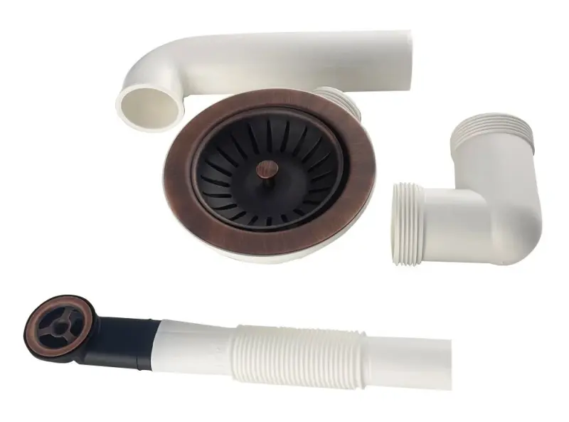 Ausmann ensemble d'écoulement en cuivre brossé pour évier, avec trop-plein en cuivre 1208957348