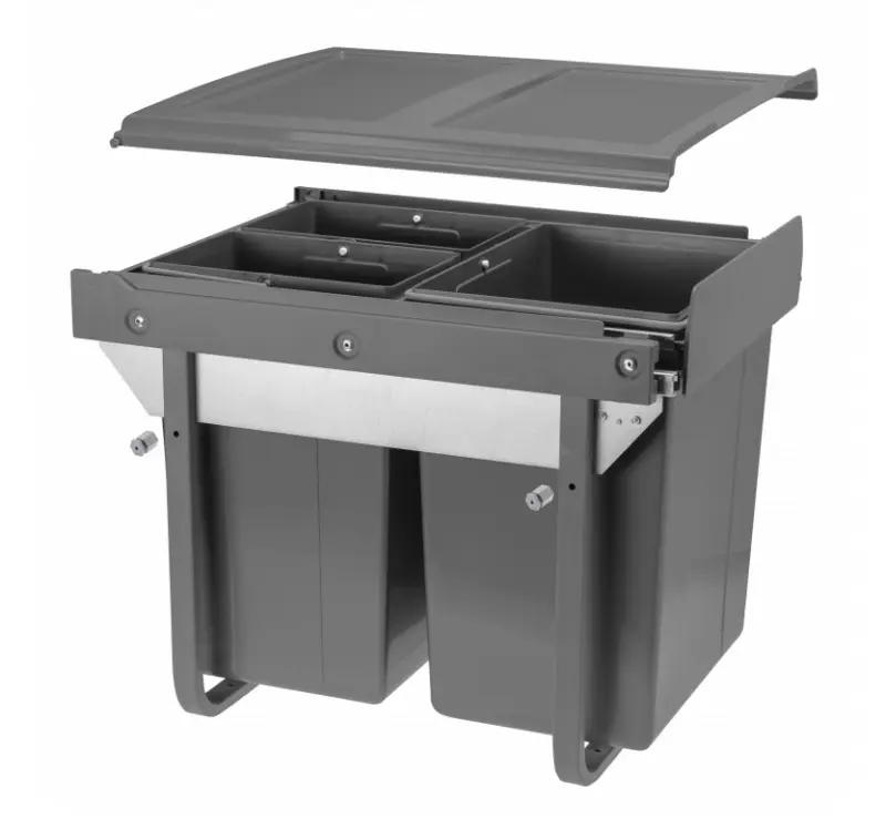 Garbi Sorter S-45-3 Système de tri de déchets encastrable avec 3 bacs à déchets 1 x 20 et 2 x 10 litres 1208957366