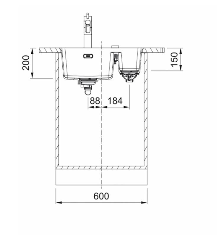 Franke Maris MRG 260/160-34-15 Édition noire Fragranite mat évier encastré grande cuve à gauche