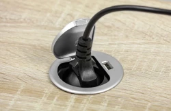 Indux Cover Prise de courant à encastrer dans le plan de travail avec USB couleur argent 1208957393