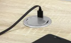 Indux Cover Prise de courant à encastrer dans le plan de travail avec USB couleur argent 1208957393