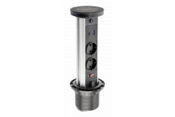 Indux Lift Bloc multiprise rétractable de terre noir pour plan de travail avec éclairage, 2 x USB et recharge sans fil 1208957401