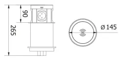 Indux Push bloc multiprise blanc à encastrer dans le plan de travail avec mise à la terre type F, 4 prises, 2 x USB, 2 x RJ45 et chargement sans fil 1208957419