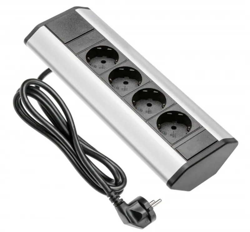 Indux Prise d'angle pour cuisine avec mise à la terre type F et 4 prises 1208957432