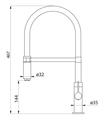 Robinet de cuisine Ausmann Lavea en bronze à canon PVD graphite avec bec pivotant et flexible 1208957437