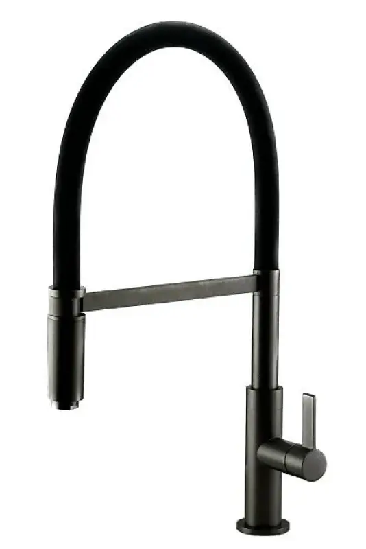 Robinet de cuisine Ausmann Lavea en bronze à canon PVD graphite avec bec pivotant et flexible 1208957437