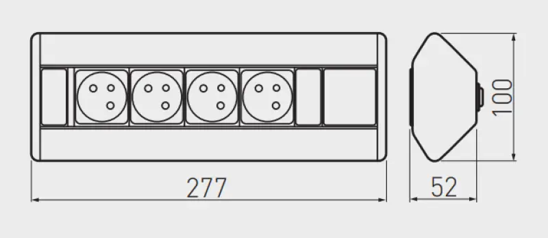 Indux Bloc multiprises d'angle pour cuisine avec 4 prises, mise à la terre type E, 1208957443