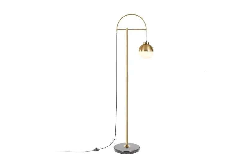 Décor Abies lampadaire laiton doré avec base en marbre noir 7573
