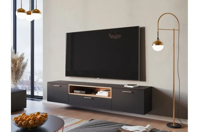 Décor Abies lampadaire laiton doré avec base en marbre noir 7573