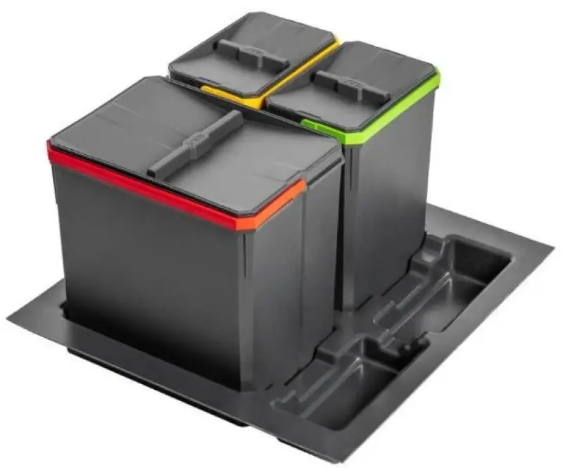 Garbi Basket B-60-3 système de tri des déchets pour tiroir 60cm incl. support et 3 bacs à déchets 1208957473