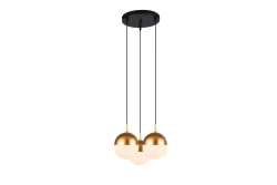 Décor Abies lampe suspendue moderne en laiton doré avec abat-jour rond en métal 7597