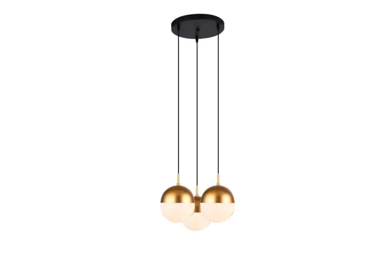 Décor Abies lampe suspendue moderne en laiton doré avec abat-jour rond en métal 7597