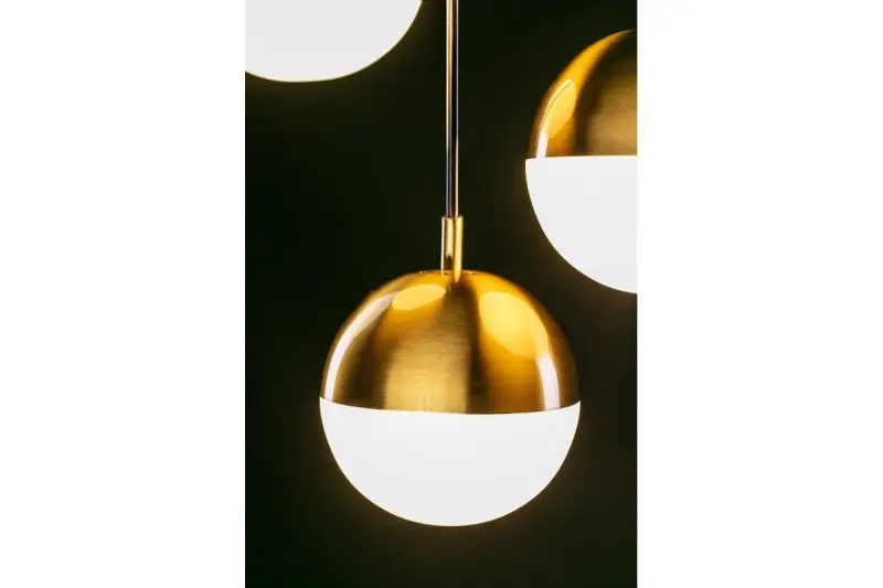 Décor Abies lampe suspendue moderne en laiton doré avec abat-jour rond en métal 7597