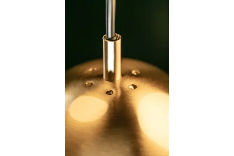 Décor Abies lampe suspendue moderne en laiton doré avec abat-jour rond en métal 7597