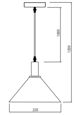 Decor Prive Lampe à suspension moderne en laiton Or en forme de cône 7610