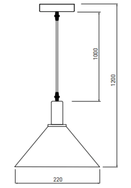 Decor Prive Lampe à suspension moderne en laiton Or en forme de cône 7610